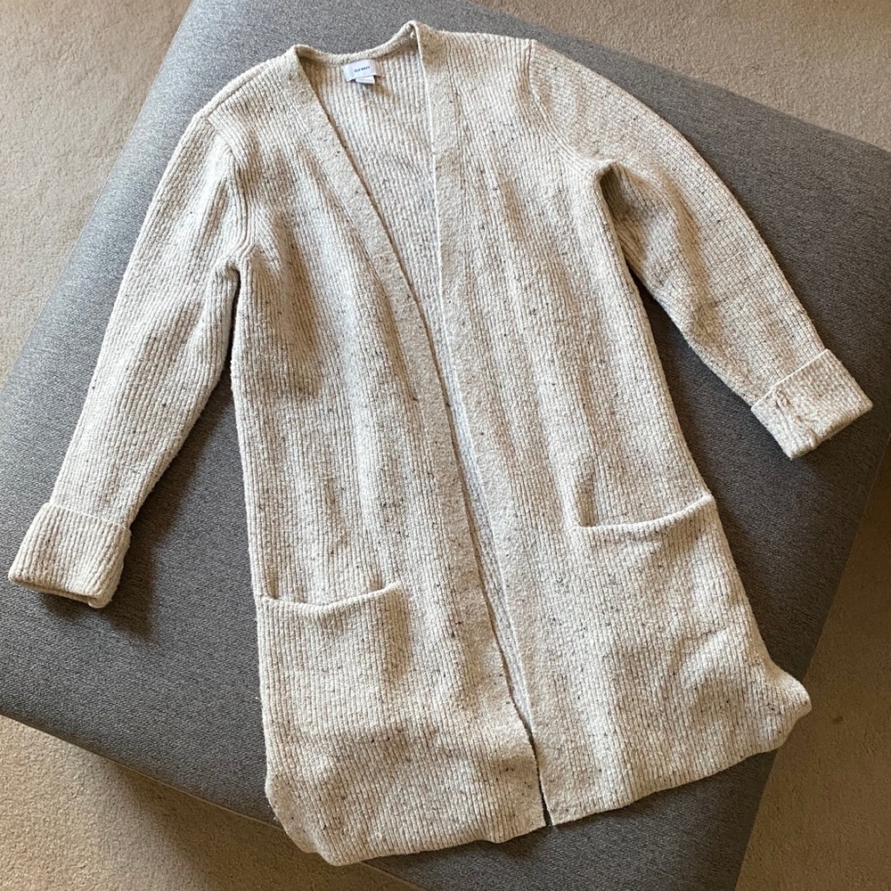 Old Navy Cream Open-Front Cardigan